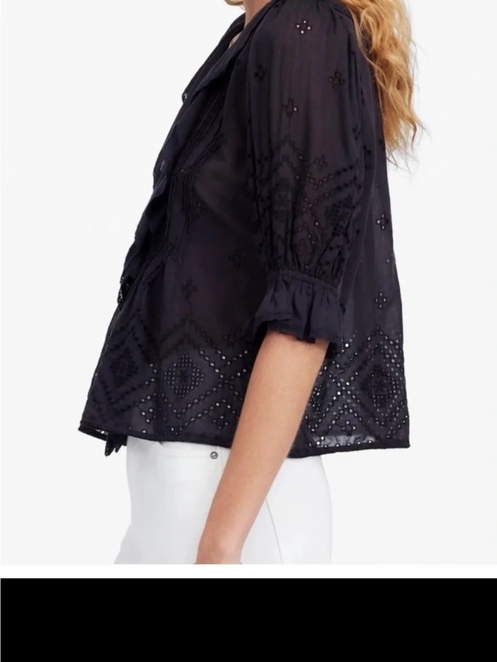 Madewell black ruffled